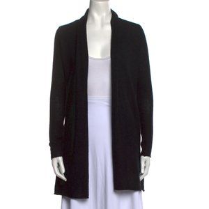 White + Warren Black Cashmere Open Front Sweater XS
